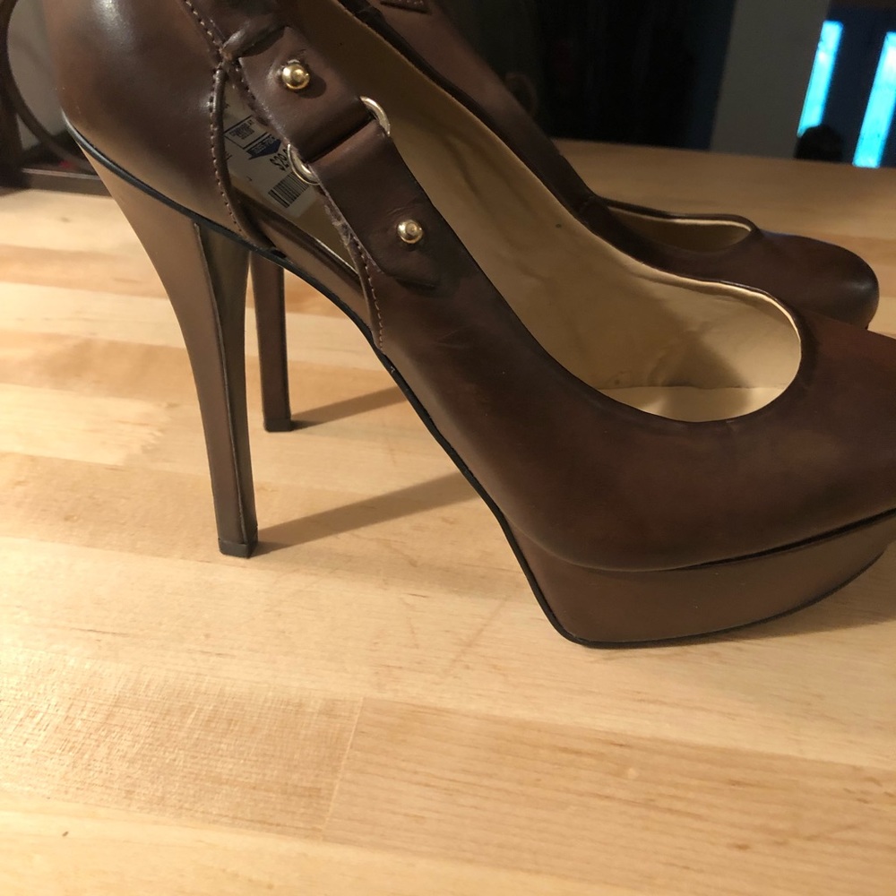 Brown high heel shoes